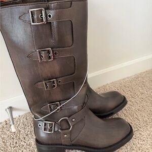Brand New Buckle Strap High Boots